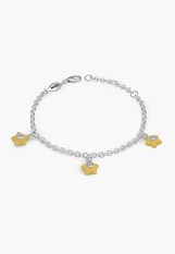 very nice small silver enamel April baby birthstone bracelet